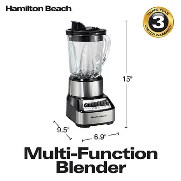 HAMILTON BEACH WAVE CRUSHER 14 SPEED GLASS JAR BLENDER - Picture 4 of 16